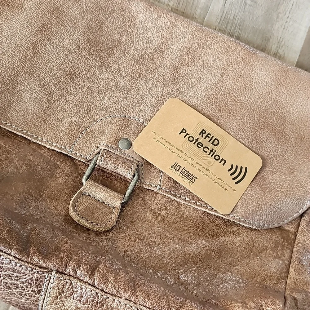 NEW Jack Georges Purse Buffed Leather Large Crossbody Bag Plaid - Picture 9 of 11